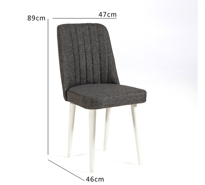 Hanah Home Sillón Vina Sandalye Antracita, Blanco